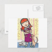 Crazy Cat Lady Postkarte (Vorne/Hinten)