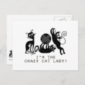 Crazy Cat Lady Postkarte (Vorne/Hinten)