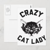 Crazy Cat Lady Postkarte (Vorne/Hinten)