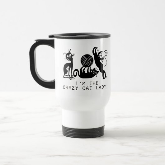 Crazy Cat Lady Reisebecher (Links)