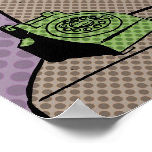 "Crazy Cat Lady" Retro Comic Art Poster (Ecke)