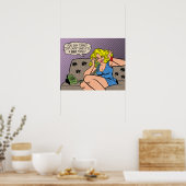 "Crazy Cat Lady" Retro Comic Art Poster (Küche)