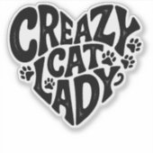 Crazy Cat Lady Retro Inspiriert Cat Sticker (Vorderseite)