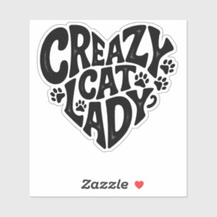 Crazy Cat Lady Retro Inspiriert Cat Sticker