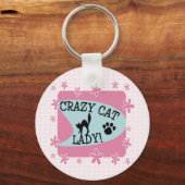 Crazy Cat Lady - Retro Schlüsselanhänger (Vorderseite)