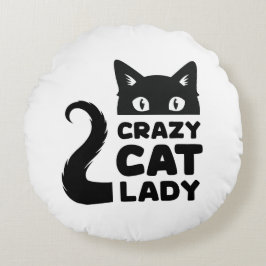 Crazy Cat Lady Round Throw Kissen