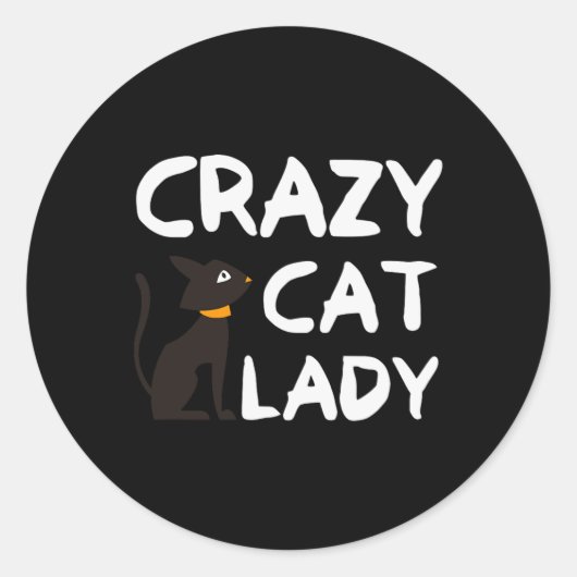 Crazy Cat Lady Runder Aufkleber (Vorderseite)