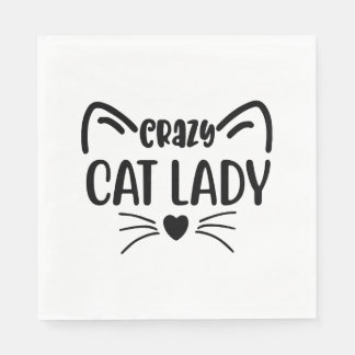 CRAZY CAT LADY SERVIETTE