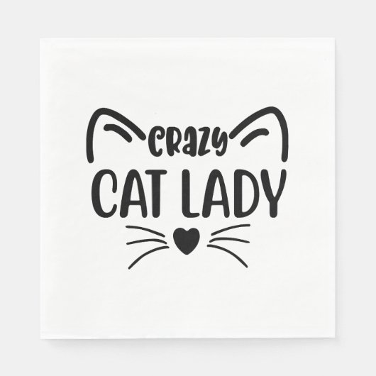 CRAZY CAT LADY SERVIETTE (Vorderseite)