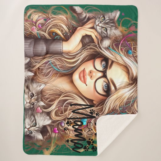 Crazy Cat Lady Sherpadecke (Vorderseite)