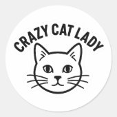 Crazy Cat Lady Sticker – Bold & Whiskered Attitude (Vorderseite)