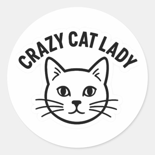 Crazy Cat Lady Sticker – Bold & Whiskered Attitude (Vorderseite)