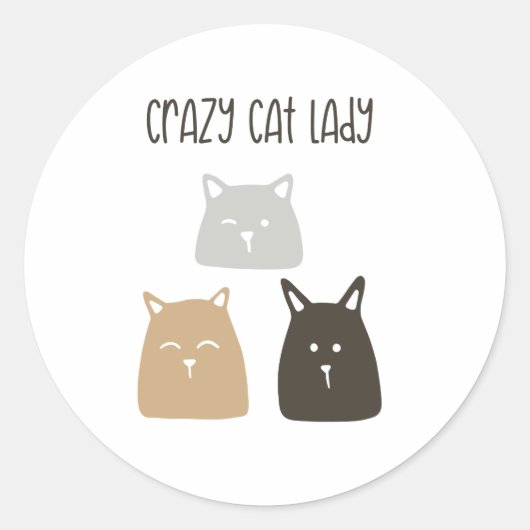 Crazy Cat Lady Sticker - Funny Gift für Cat Lovers (Vorderseite)