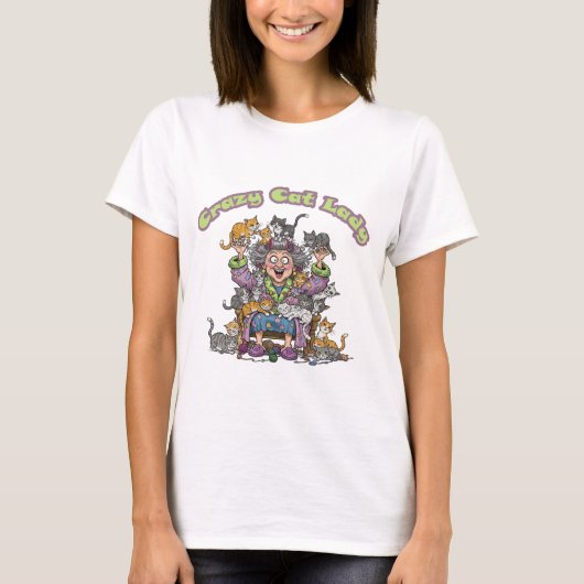 Crazy Cat Lady T - Shirt (Vorderseite)