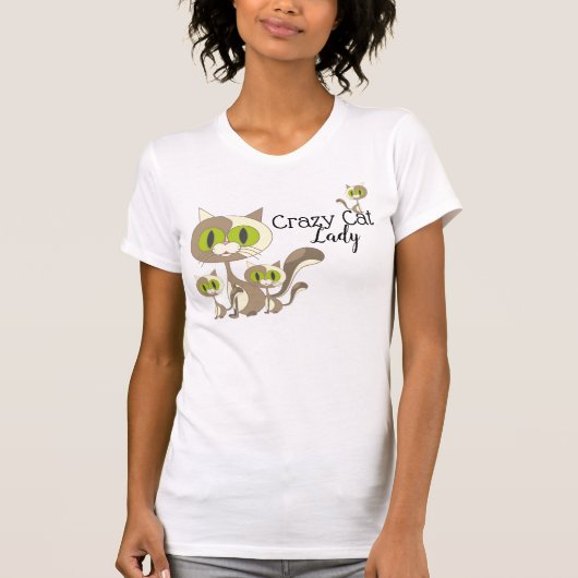 Crazy Cat Lady T-Shirt (Vorderseite)