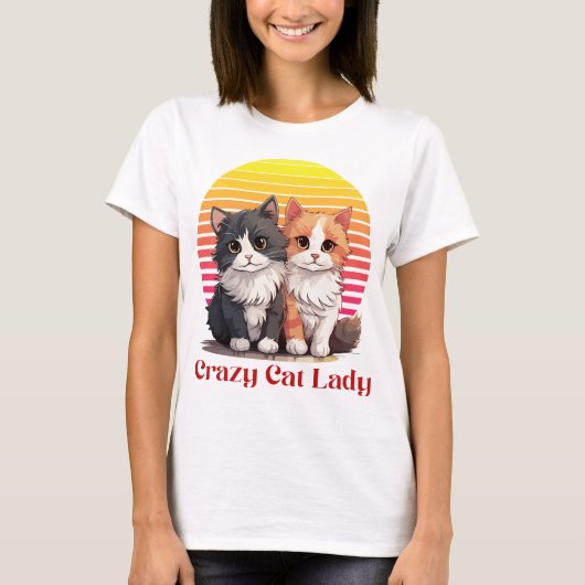 Crazy Cat Lady T-Shirt (Vorderseite)