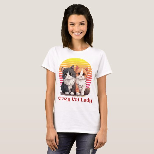 Crazy Cat Lady T-Shirt (Vorne ganz)