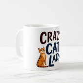 Crazy Cat Lady Tasse - Niedlicher Cat Lover Coffee (Vorderseite Links)