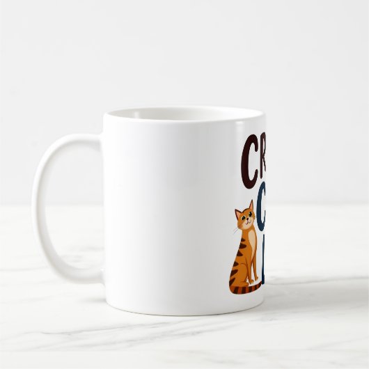 Crazy Cat Lady Tasse - Niedlicher Cat Lover Coffee (Links)