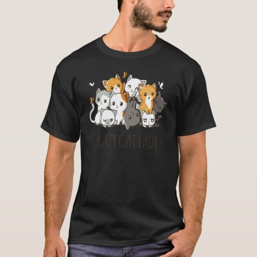 Crazy Cat Lady Team Cat Butterfly Smile Tee (Vorderseite)
