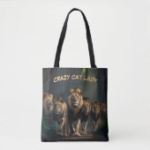 Crazy Cat Lady Tote Bag Anpassen Text & Bilder Tasche (Vorderseite)