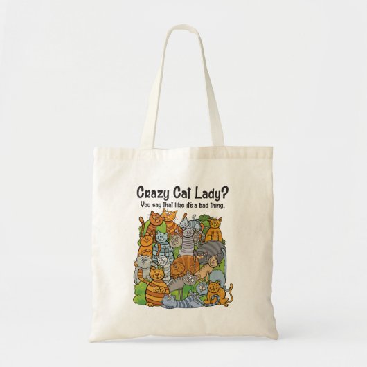 Crazy Cat Lady Tote Bag Tragetasche (Vorne)
