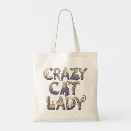Crazy Cat Lady Tragetasche (Rückseite)