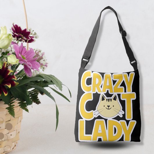 Crazy Cat Lady Tragetaschen Mit Langen Trägern