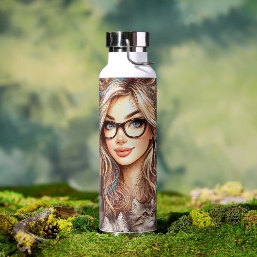 Crazy Cat Lady  Trinkflasche (Außenbereich)