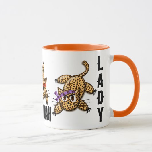 Crazy Cat Lady Ultra Niedlich Anime Leopard Kitty Tasse (Rechts)