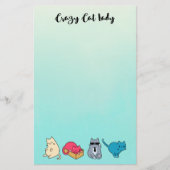 Crazy Cat Lady und 4 Niedliche Katzen Briefpapier (Vorderseite)