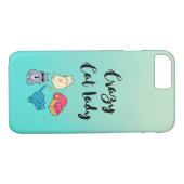 Crazy Cat Lady und 4 Niedliche Katzen Case-Mate iPhone Hülle (Rückseite (Horizontal))