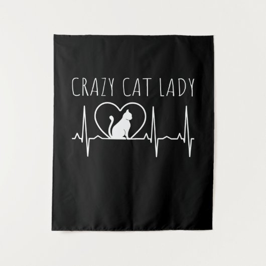 Crazy Cat Lady Wandteppich (Vorderseite)