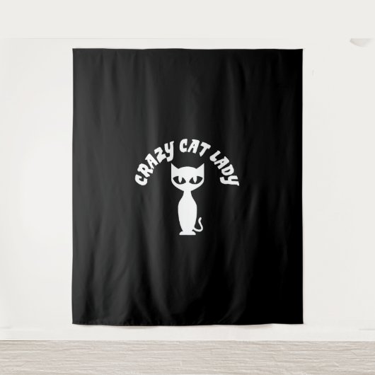 Crazy Cat Lady Wandteppich (Vorderseite)