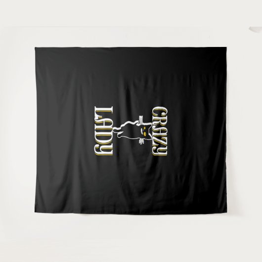 Crazy Cat Lady Wandteppich (Vorderseite (Horizontal))