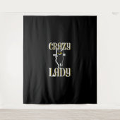 Crazy Cat Lady Wandteppich (Vorderseite)