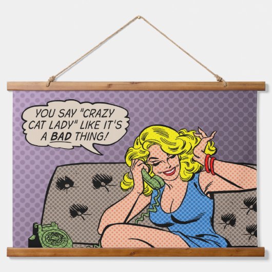 "Crazy Cat Lady" Wandteppiche (Vorne)