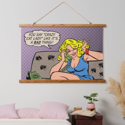 "Crazy Cat Lady" Wandteppiche (Schlafzimmer)