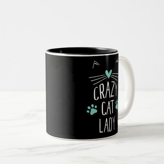 Crazy Cat Lady Zweifarbige Tasse (VorderseiteRechts)