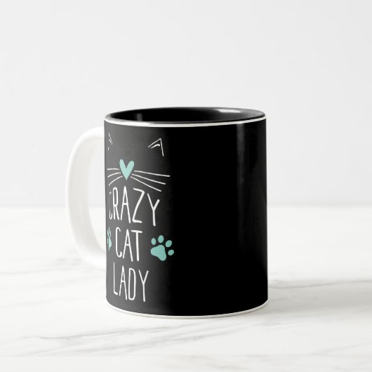 Crazy Cat Lady Zweifarbige Tasse (Vorderseite Links)