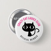 Crazy Cat Ladys Club Button (Vorne & Hinten)