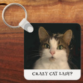 Crazy Cat Ladys Foto Schlüsselanhänger (Vorderseite)