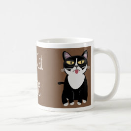 Crazy Cat Latte Funny Kitty Slogan Cartoon Kaffeetasse