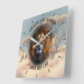 "CRAZY CAT LOVER" Quadrat Personalisierte Wall-Uhr Quadratische Wanduhr (Winkel)
