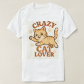 CRAZY CAT LOVER T-Shirt (Design vorne)
