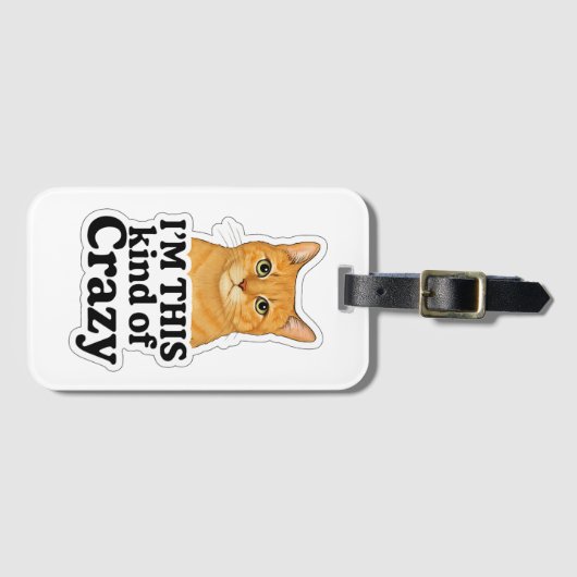 - “Crazy Cat Luggage Clip- Orange Kitty D Gepäckanhänger (Vorderseite (Horizontal))