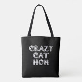 Crazy Cat Mama White Logo Tasche (Rückseite)