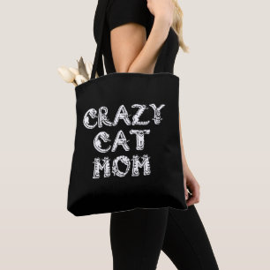 Crazy Cat Mama White Logo Tasche