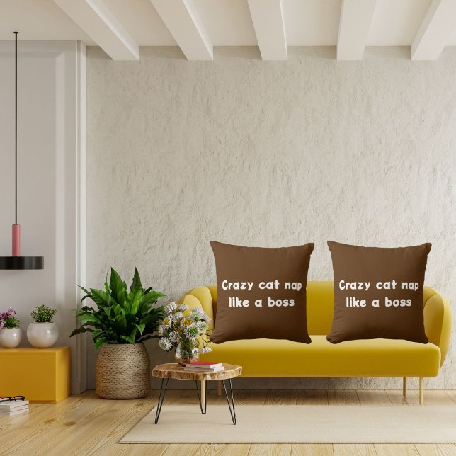 Crazy Cat Nickerchen wie ein Boss Niedlich Moderne Kissen (Von Creator hochgeladen)