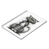 Crazy Cat On White Notizblock (Linke Seite)